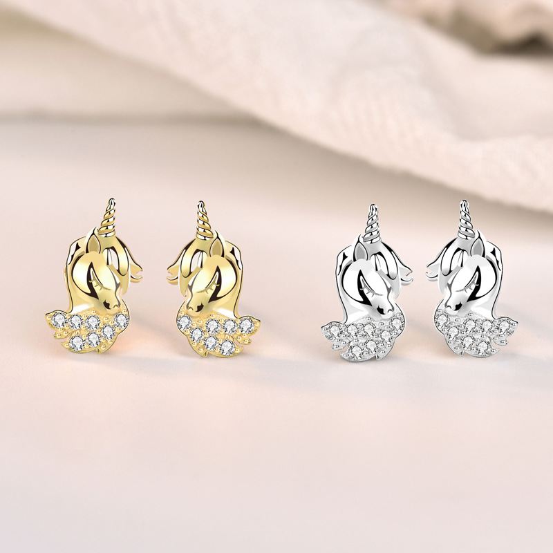 Unicorn CZ Stud Earrings
