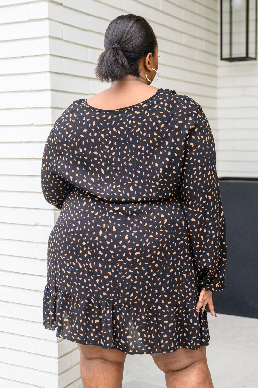Make Your Happiness Long Sleeve Dress in Black - The GlamBox Jewels Boutique