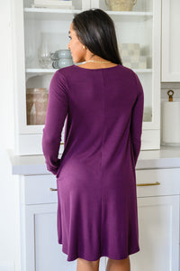 Most Reliable Long Sleeve Knit Dress In Plum - The GlamBox Jewels Boutique