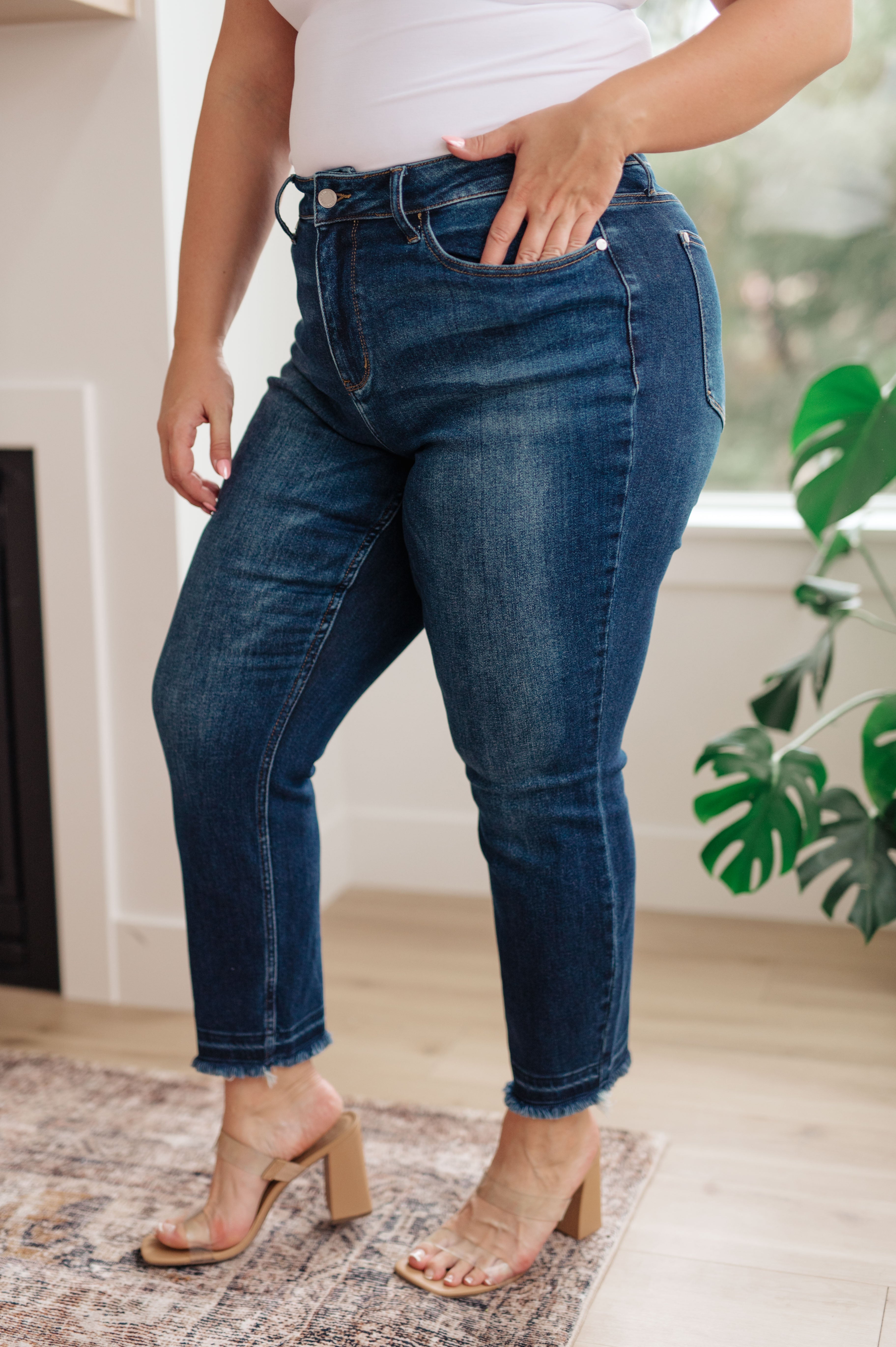 Phillipa High Rise Release Hem Jeans