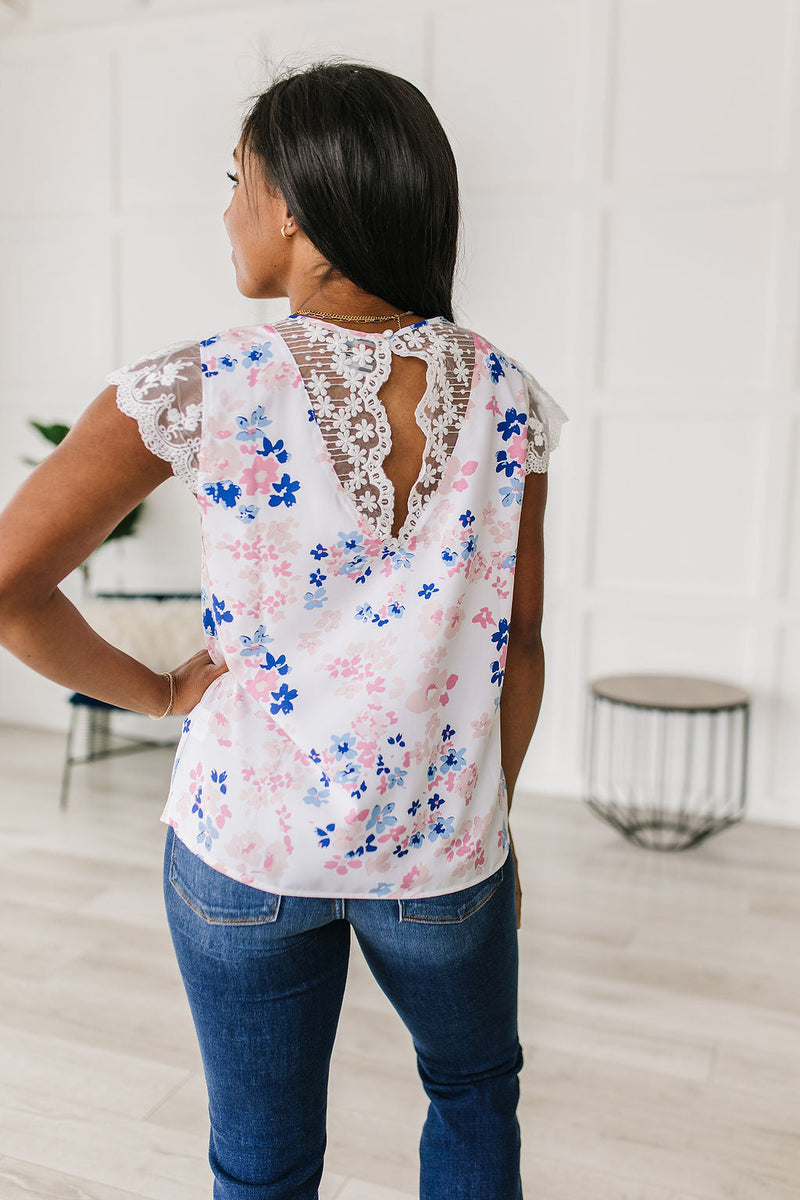 Still the One Lace Sleeve Floral Top