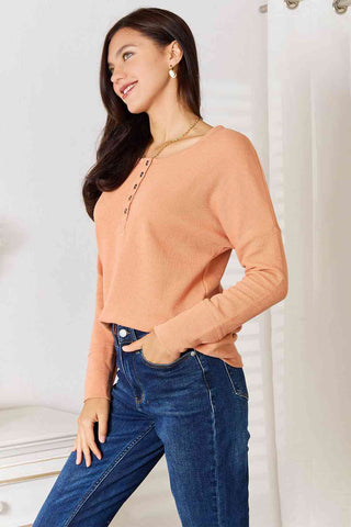 Basic Bae Half Button Top