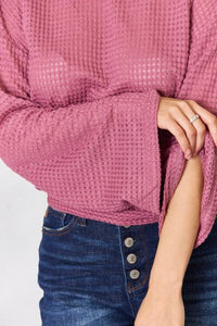 Culture Code Waffle-Knit Blouse