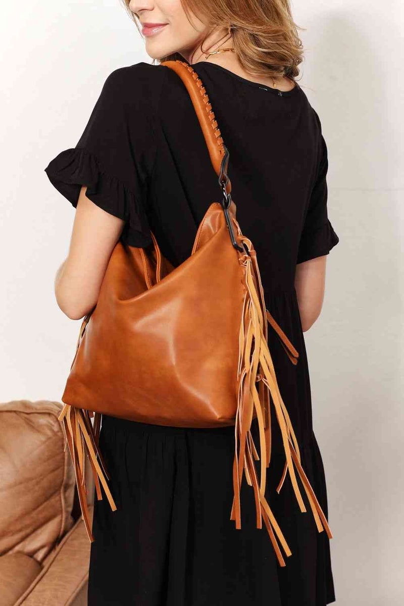 SHOMICO Fringe Detail Shoulder Bag