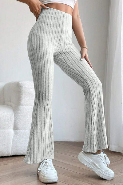 Basic Bae Ribbed High Waist Flare Pants