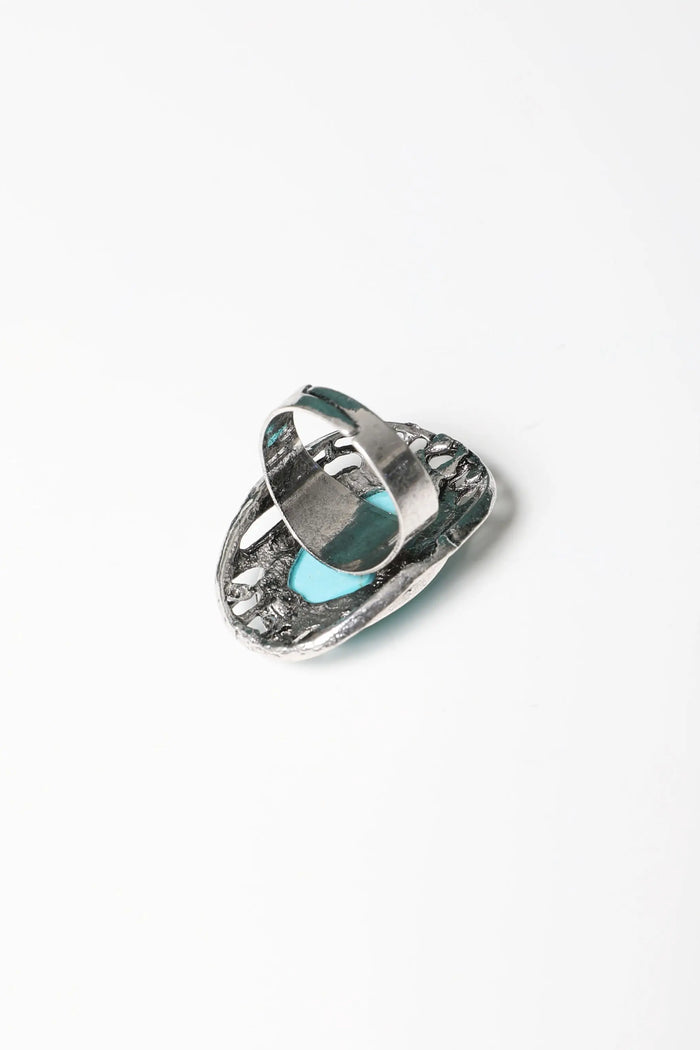 Oblong Turquoise Ring - The GlamBox Jewels Boutique