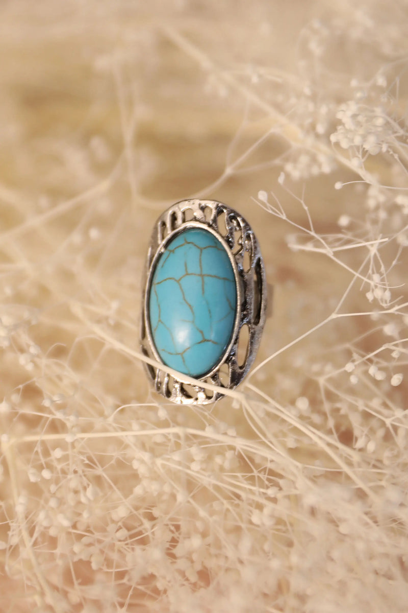 Oblong Turquoise Ring - The GlamBox Jewels Boutique