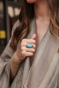 Oblong Turquoise Ring - The GlamBox Jewels Boutique