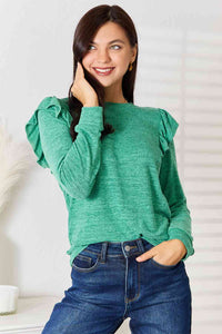 Ruffle Shoulder T-Shirt